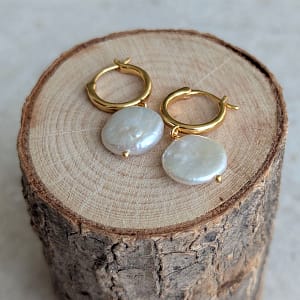 Gold Vermeil Baroque Pearl Hoops