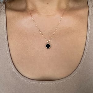 Black Onyx Sweet Alhambra 9mm Pendant
