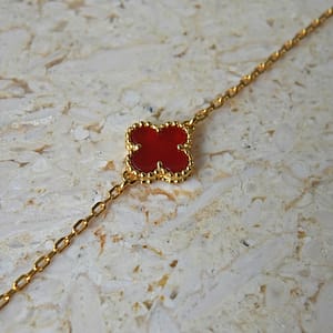 Sweet Alhambra Red Agate Bracelet