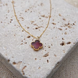 Sweet Alahambra Necklace 9mm Red Agate Necklace