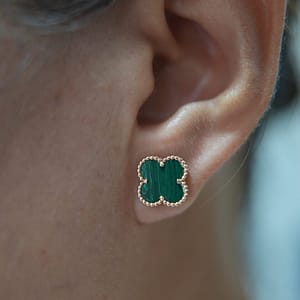 Vintage Alhambra Malachite Earrings