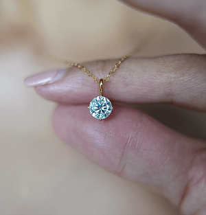 Moissanite Pendant in 18K Real Gold