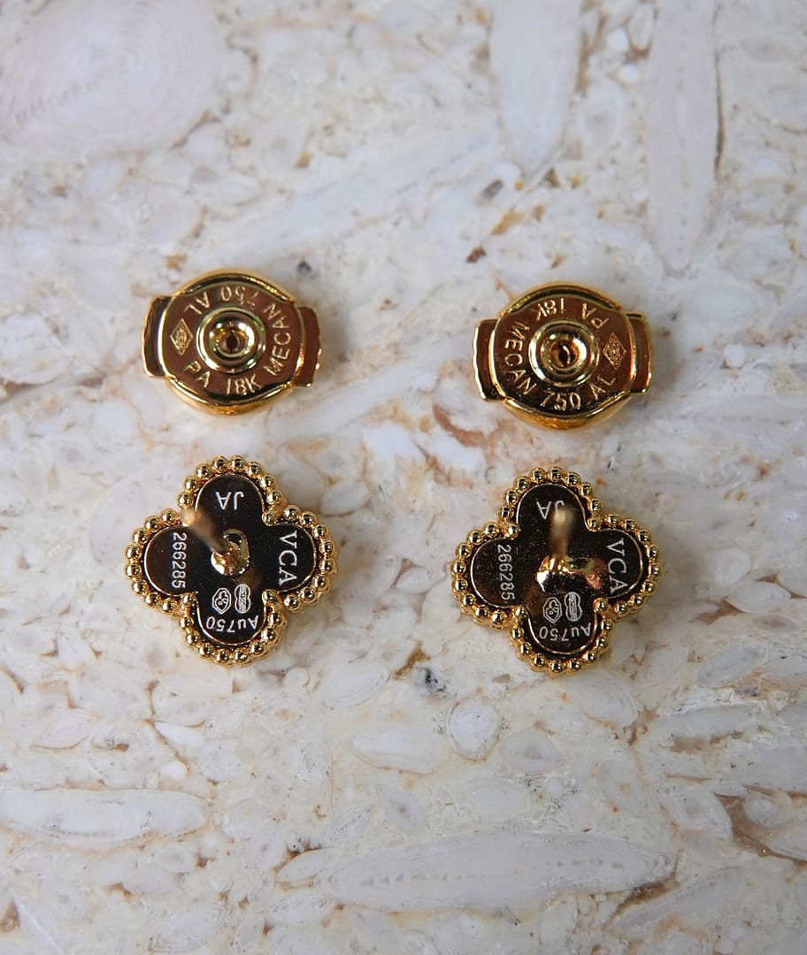 vca black onyx earrings mid tier quality