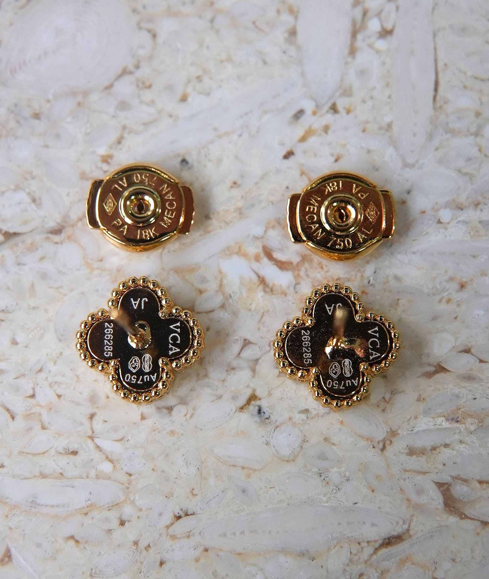 vca black onyx earrings mid tier quality